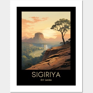 A Vintage Travel Illustration of Sigiriya - Sri Lanka Posters and Art